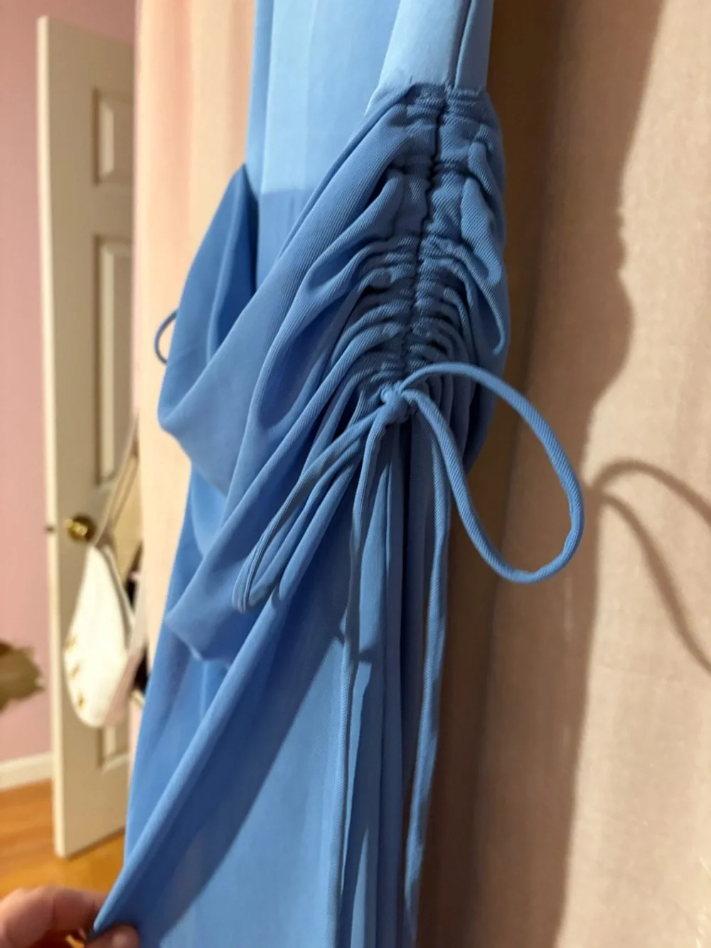 Sovere Blue Sleeveless Draped Midi Dress - Picture 8 of 12